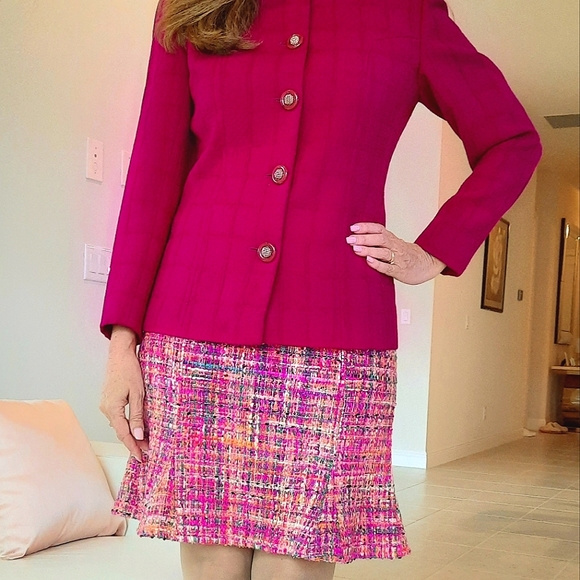 Boston Proper Pink Tweed Skirt - Picture 9 of 10